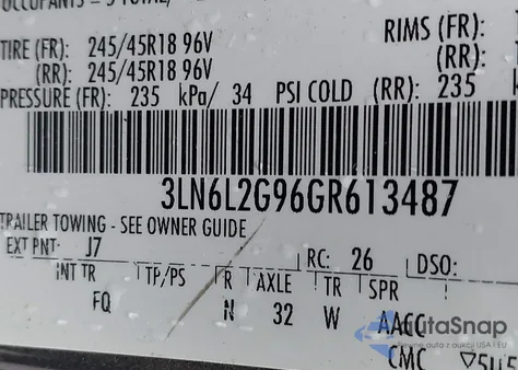 2016 Lincoln Mkz z USA, uszkodzony, nr VIN 3LN6L2G96GR613487